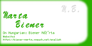 marta biener business card